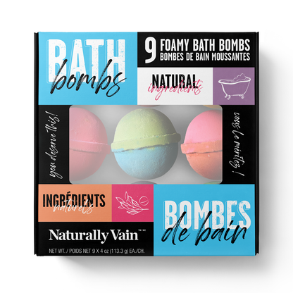 9 Pack of Fun & Foamy Bath Bombs