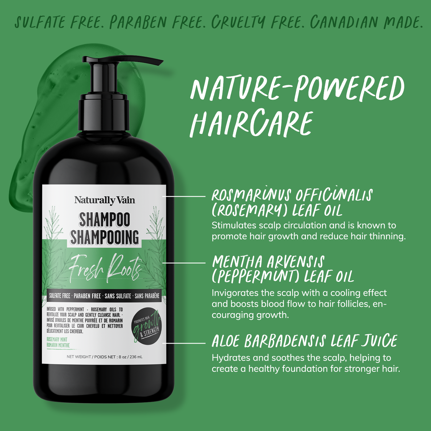 Fresh Roots: Rosemary Formulated Shampoo to Promote Hair Growth + Healthy Scalp