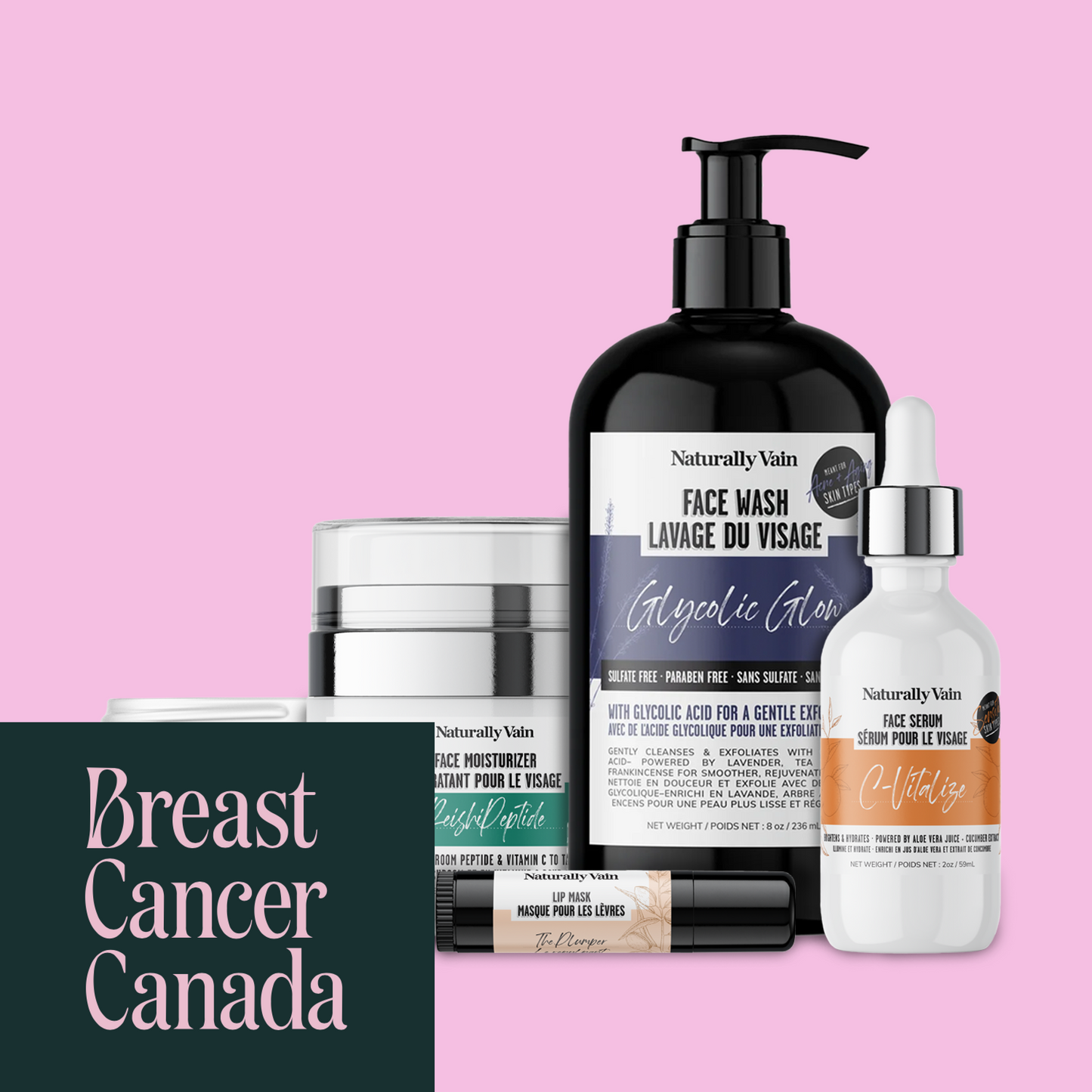 Glow & Hydrate Bundle: Essential Facial Care for Radiant, Moisturized Skin ($10 Donated to Breast Cancer Canada)