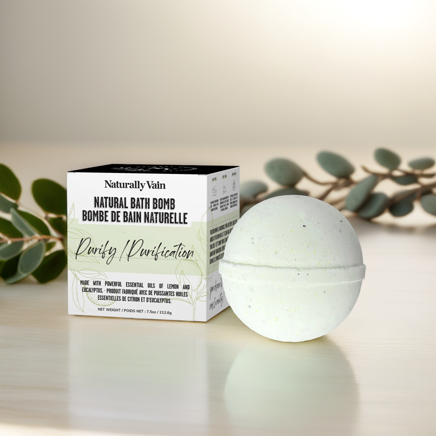 Purify: Natural Bath Bomb to Clarify and Refresh with Lemon & Eucalyptus