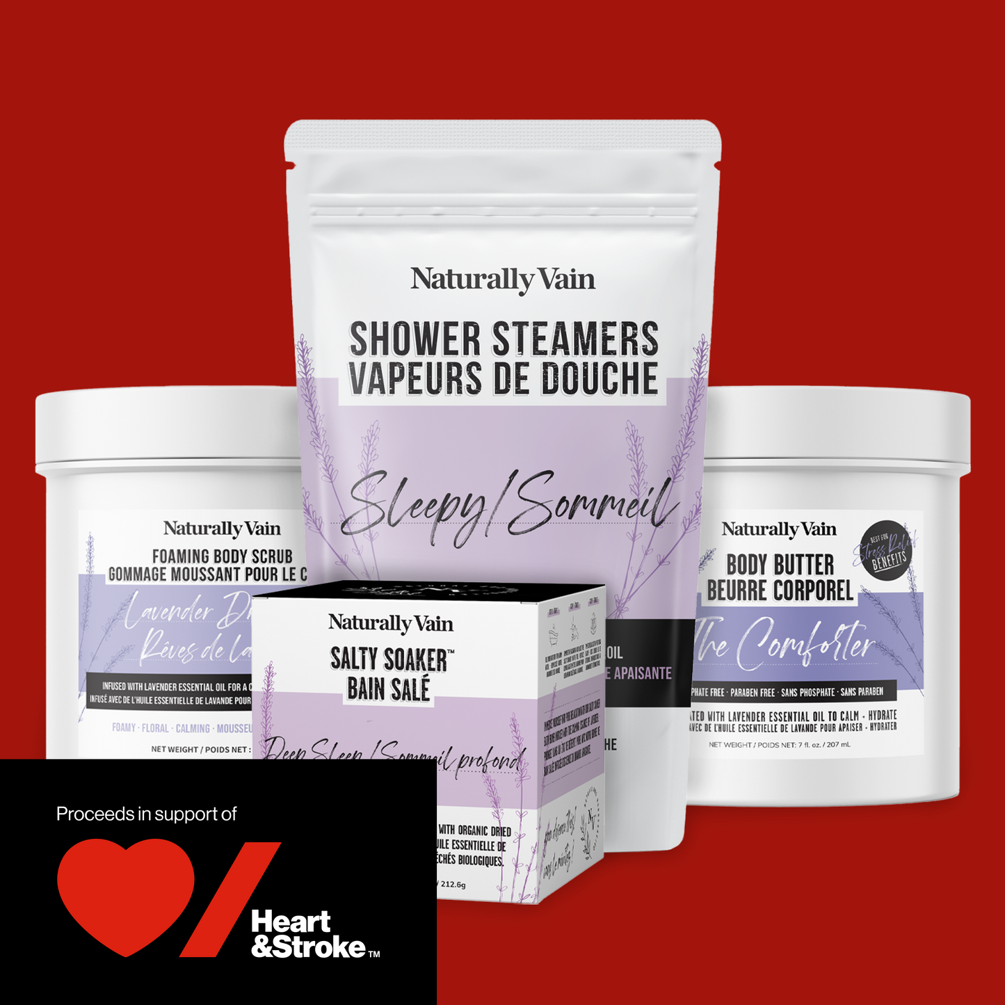 Relax + Stress Relief Bundle: Calming Lavender Essentials for Ultimate Relaxation ($10 Donated to Heart&Stroke)